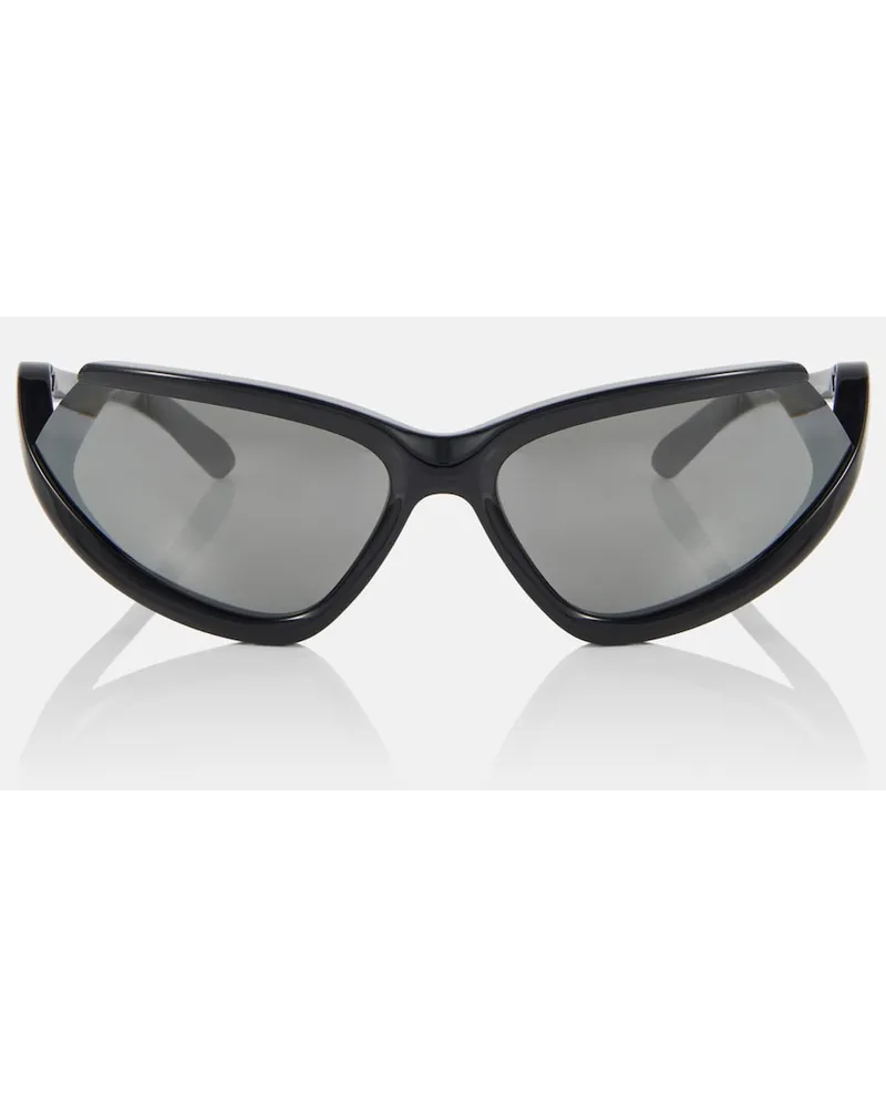 Balenciaga Occhiali da sole ovali Side Xpander Nero
