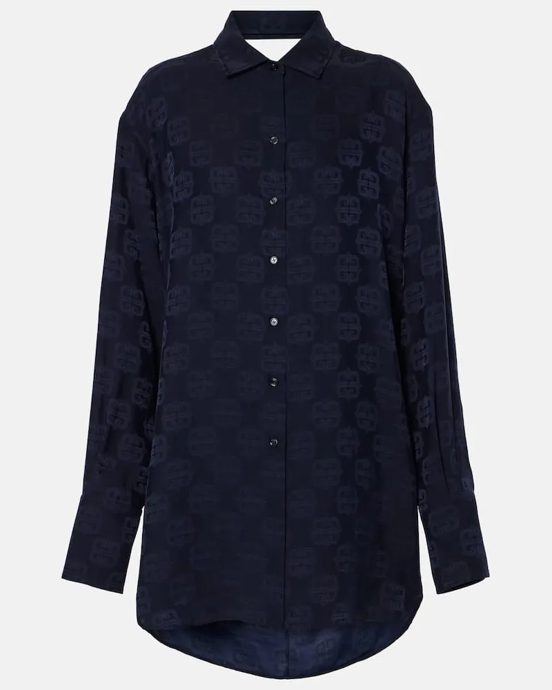 Givenchy Camicia oversize in jacquard 4G Blu