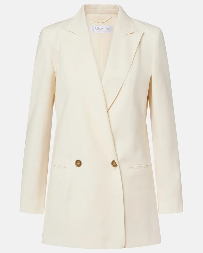 Max Mara Blazer doppiopetto in lana vergine Bianco