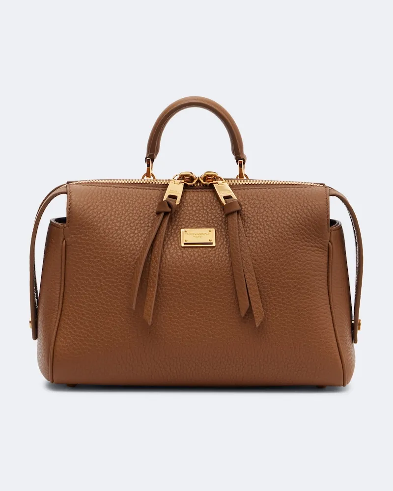 Dolce & Gabbana Borsa a mano Vittoria Small in pelle Marrone