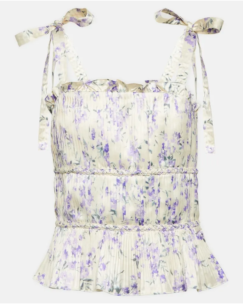 Ralph Lauren Top a balze con stampa Bianco