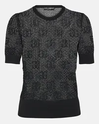 Dolce & Gabbana Pullover in jacquard con logo Nero