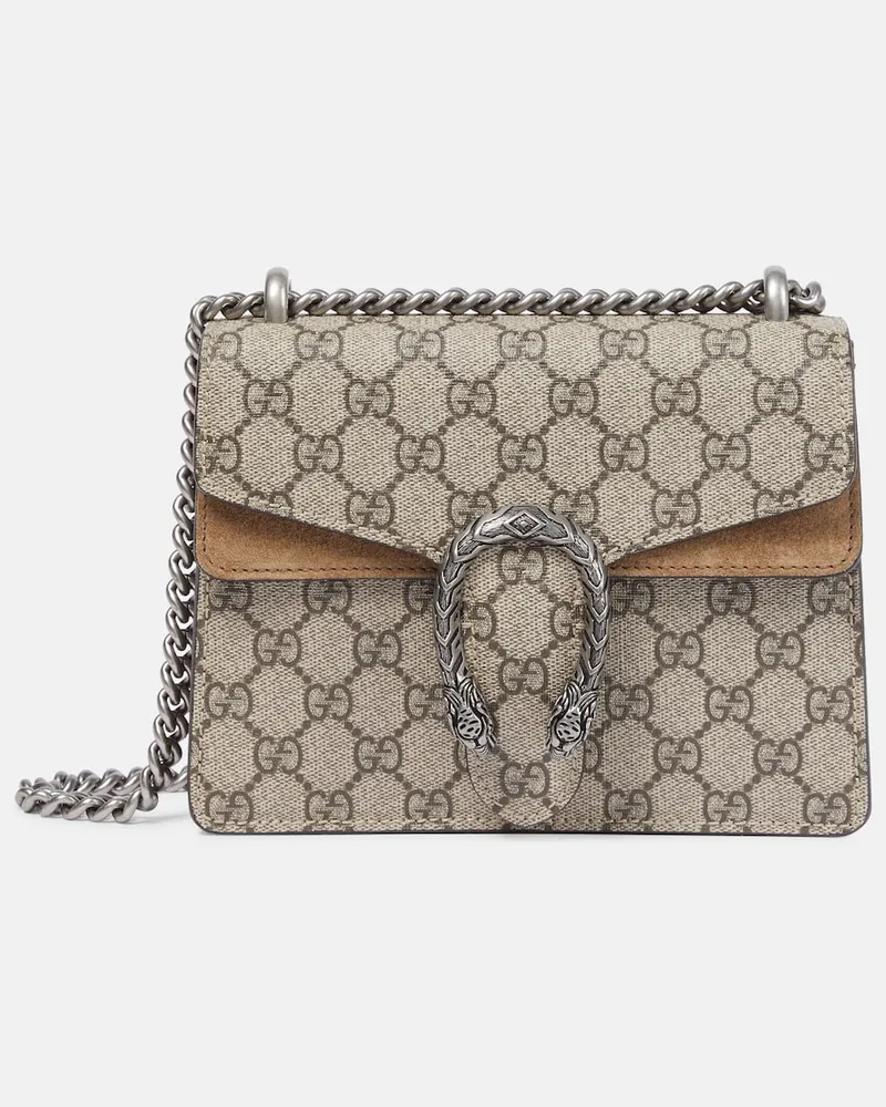 Gucci Borsa Dionysus Mini in canvas e suede Beige