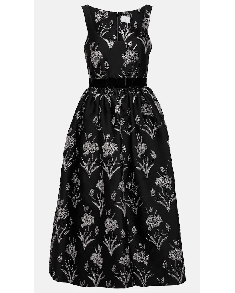 Erdem Abito midi Astrea in raso con stampa Multicolore
