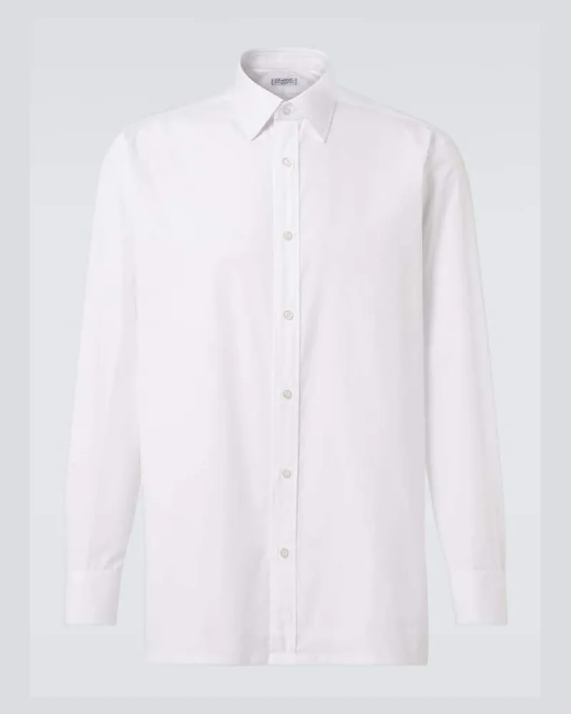 Charvet Camicia in popeline di cotone Bianco