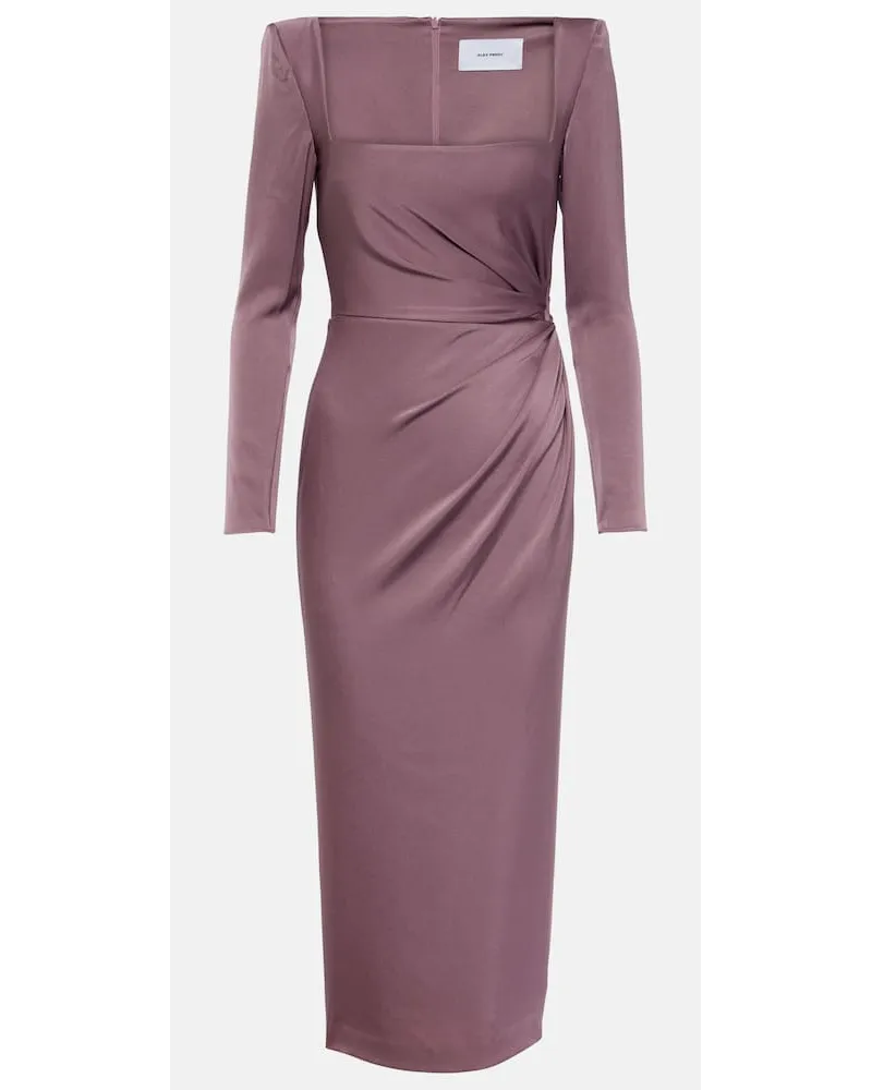 Alex Perry Abito midi in raso Rosa