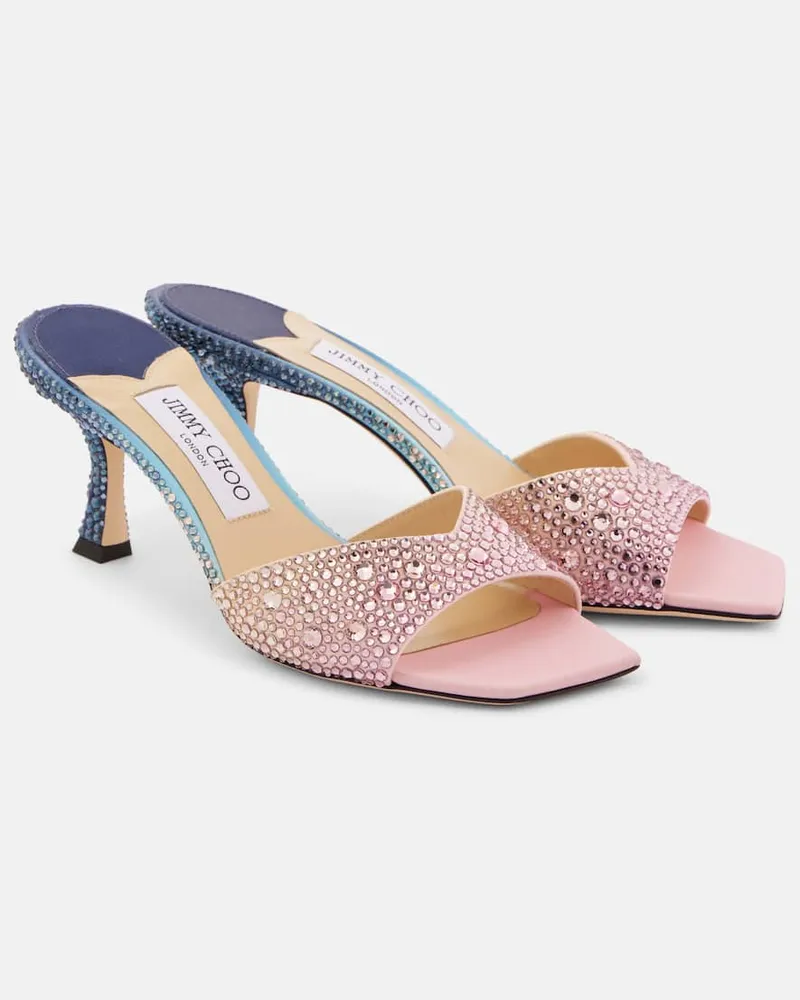 Jimmy Choo Mules Skye 70 in raso Oro