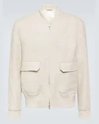 LARDINI Bomber in lino Bianco