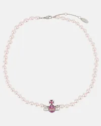 Vivienne Westwood Collana Orb con perle bijoux Rosa