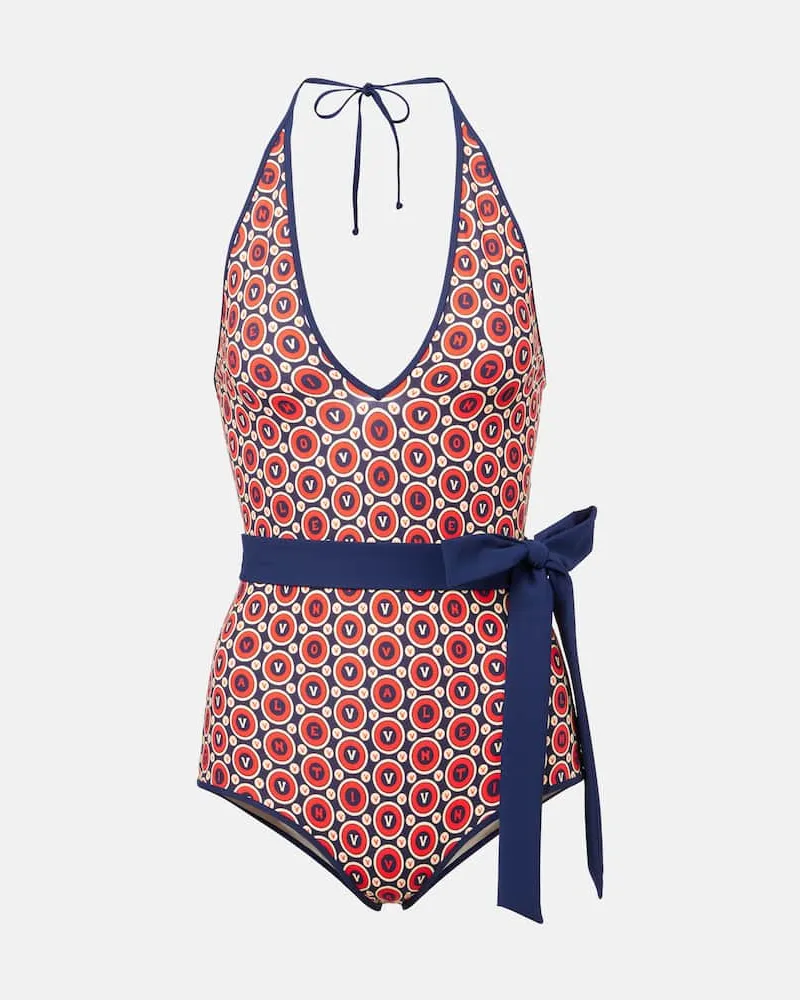 Valentino Garavani Costume intero con stampa e cintura Multicolore