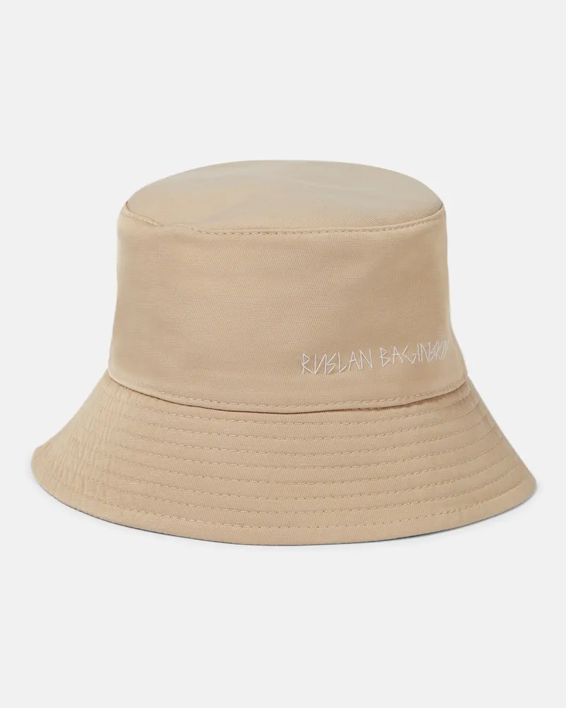 RUSLAN BAGINSKIY Cappello da pescatore in gabardine Beige