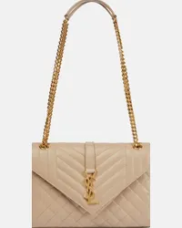 Saint Laurent Borsa Envelope Medium in pelle Beige