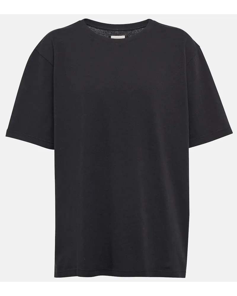 KHAITE T-shirt Mae in jersey di cotone Nero