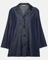 Max Mara Camicia di jeans con applicazione Blu