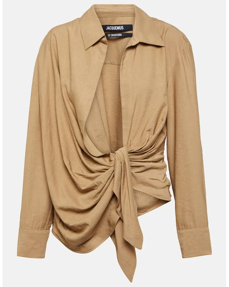 Jacquemus Camicia La Chemise Bahia con fiocco Beige