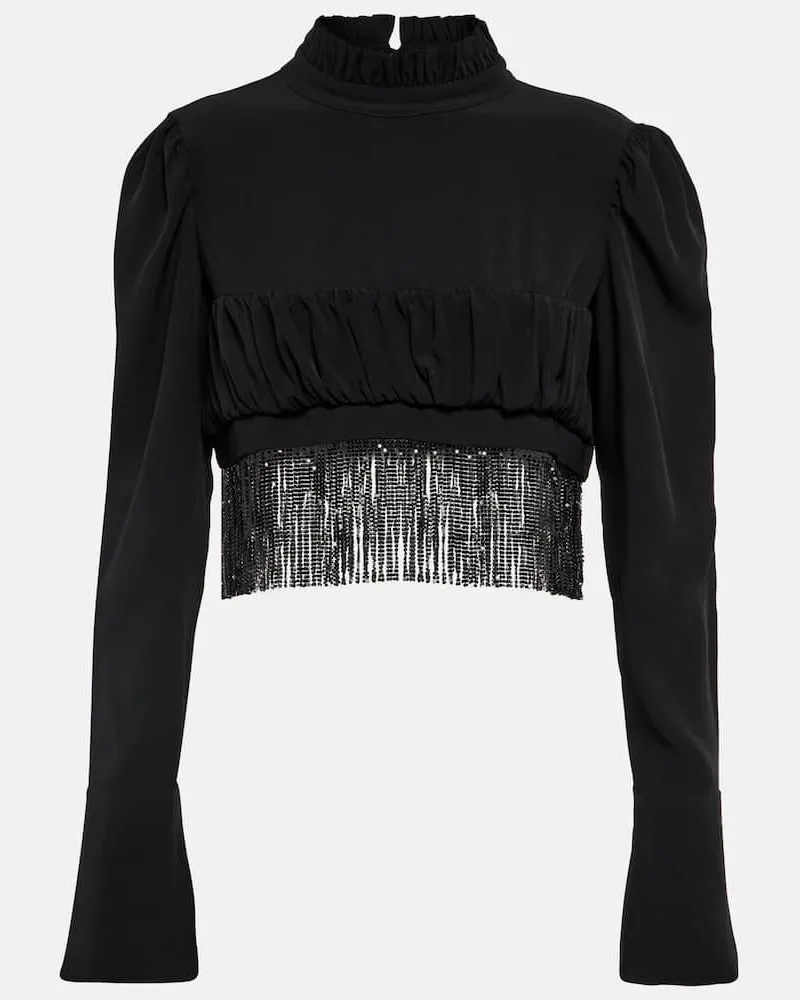 Paco Rabanne Top cropped con decorazioni Nero