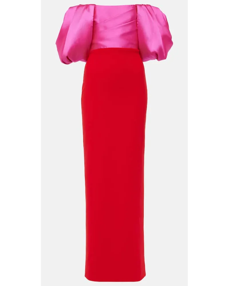 Solace London Abito lungo Sian in twill di crÃªpe Rosa