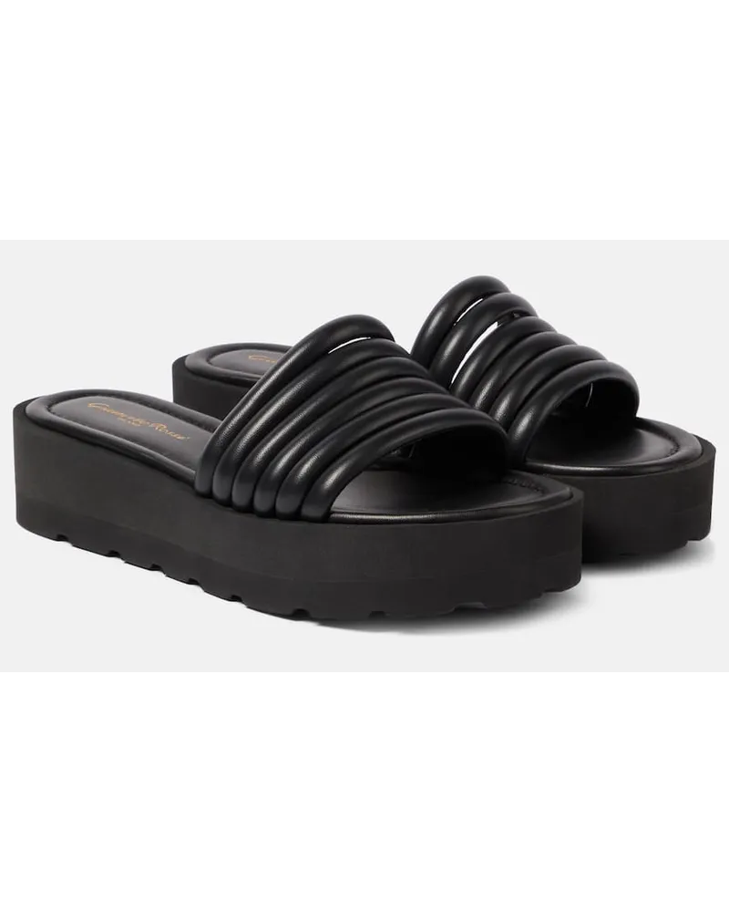 Gianvito Rossi Sandali in pelle con plateau Nero