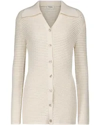 Nanushka Cardigan Evelyn in misto cotone Bianco