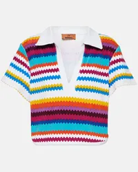 Missoni Top cropped in misto cotone a zig-zag Multicolore