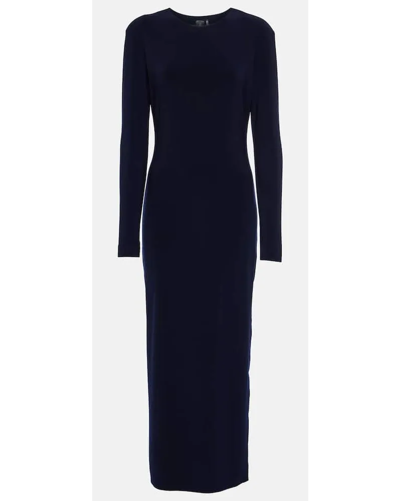 Norma Kamali Abito lungo in jersey Blu