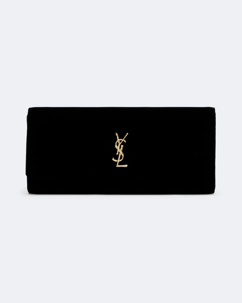 Saint Laurent Clutch Cassandre in velluto Nero