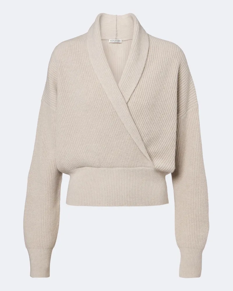 Altuzarra Pullover cropped Richman in lana vergine Beige