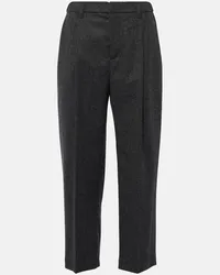 Brunello Cucinelli Pantaloni regular in lana e cashmere Grigio