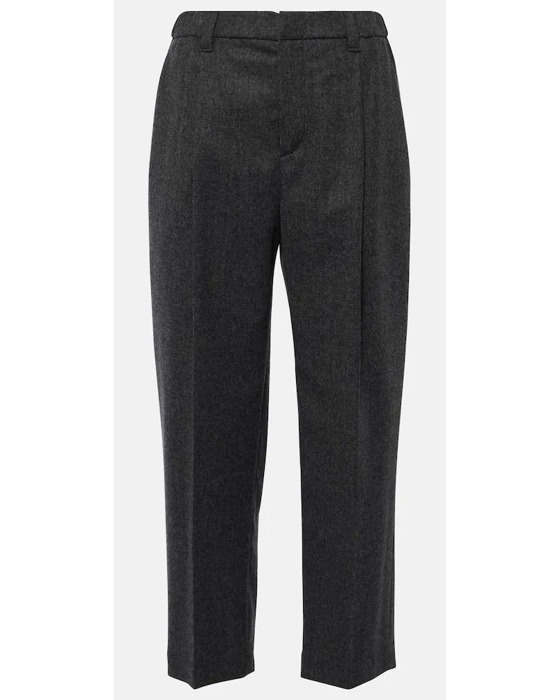 Brunello Cucinelli Pantaloni regular in lana e cashmere Grigio