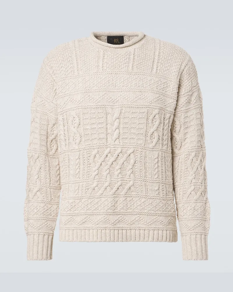 RRL Pullover in cotone, lino e seta Bianco