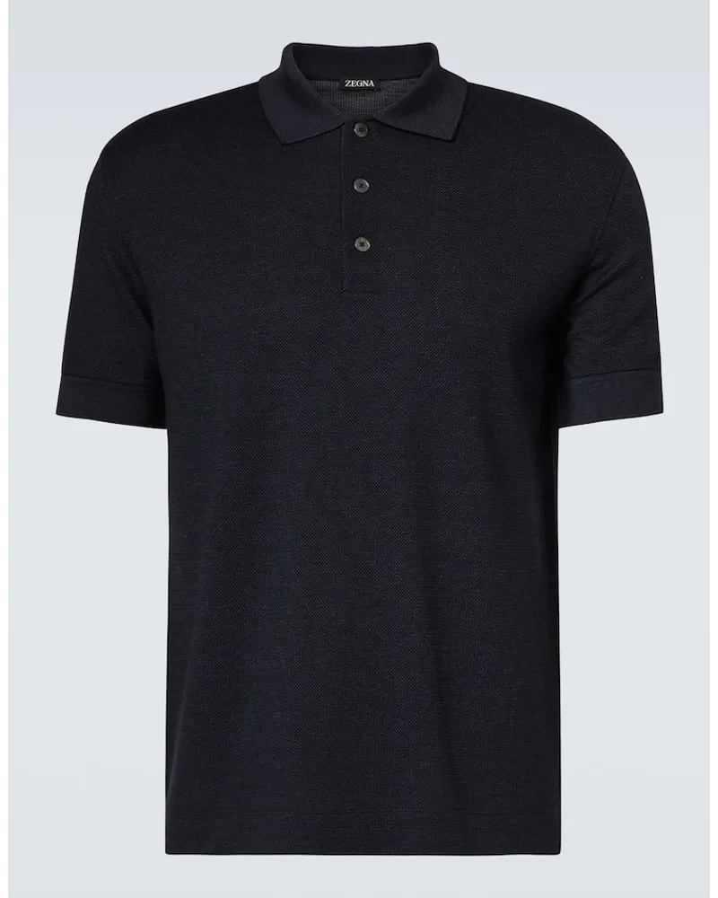 Ermenegildo Zegna Polo in misto cotone Blu