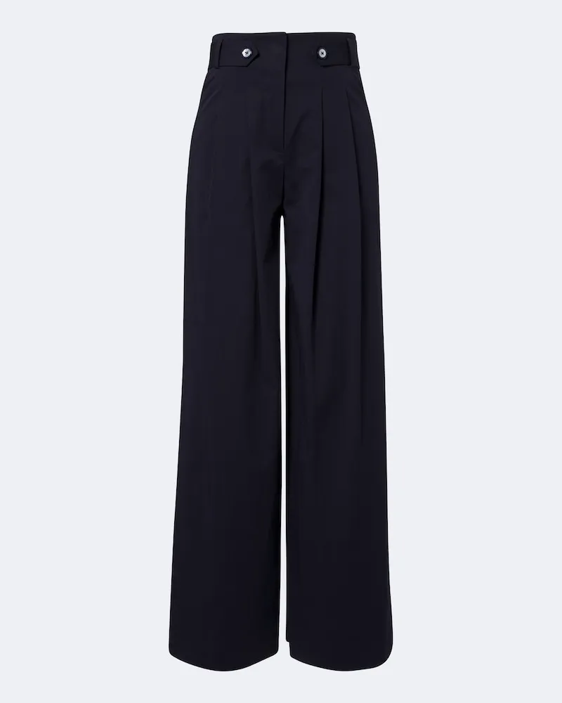 Veronica Beard Pantaloni Allman in misto cotone plissé Blu