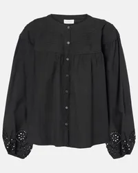 Velvet Blusa Carden in cotone sangallo Nero