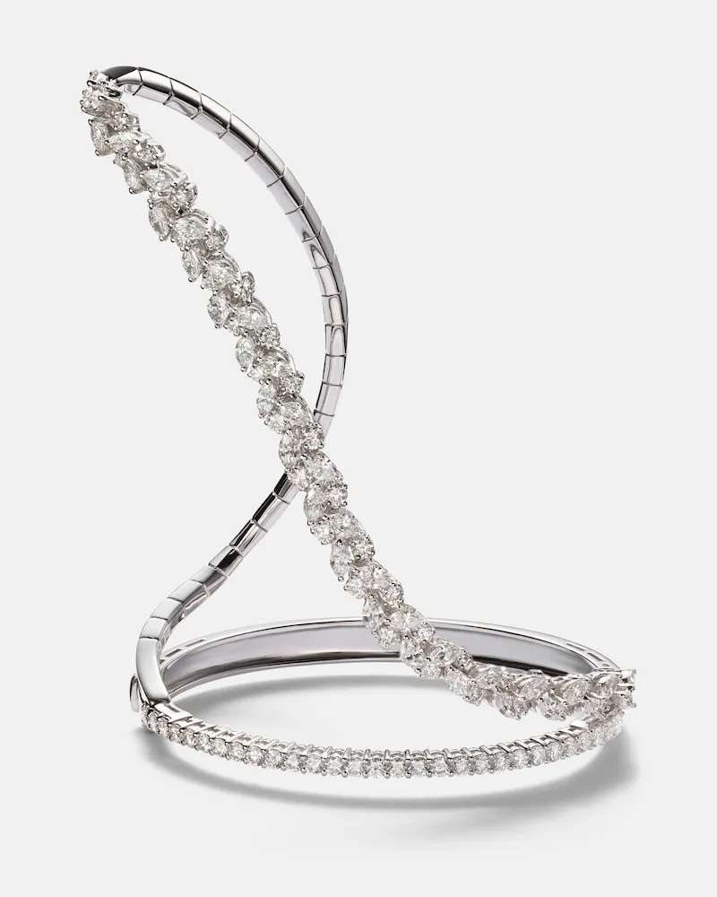 YEPREM Bracciale in oro bianco 18kt con diamanti Argento
