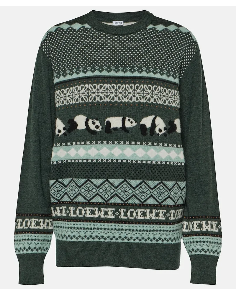 Loewe x Suna Fujita - Pullover in jacquard di misto lana Multicolore