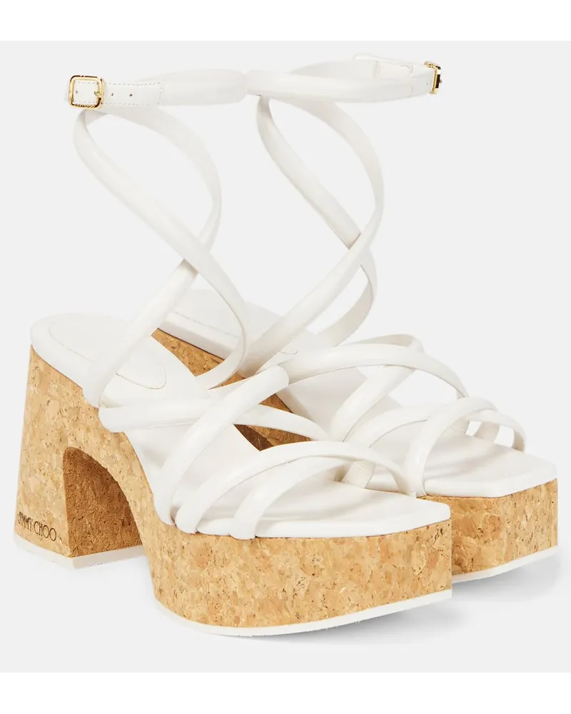 Jimmy Choo Sandali Cecelia 95 in pelle Beige