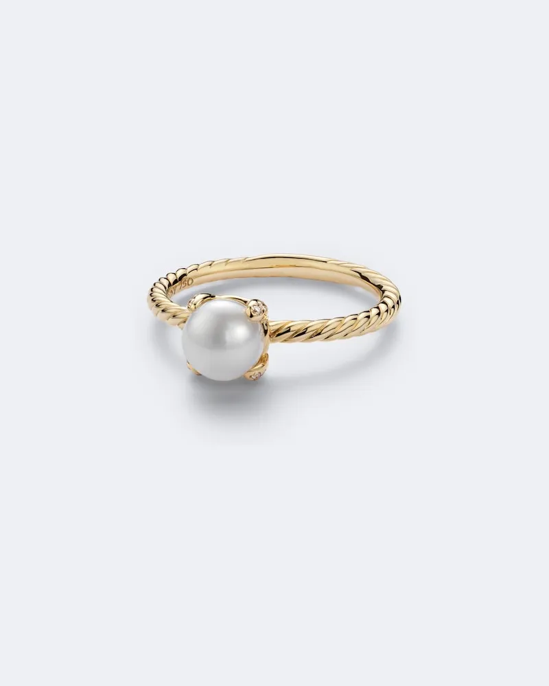 David Yurman Anello Pearl Classics in oro 18kt con perla d'acqua dolce e diamanti Oro