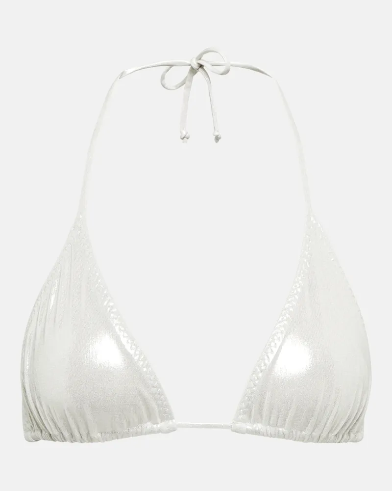 Norma Kamali Bikini a triangolo metallizzato Argento