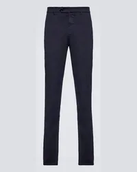 Brunello Cucinelli Pantaloni slim in misto cotone Blu