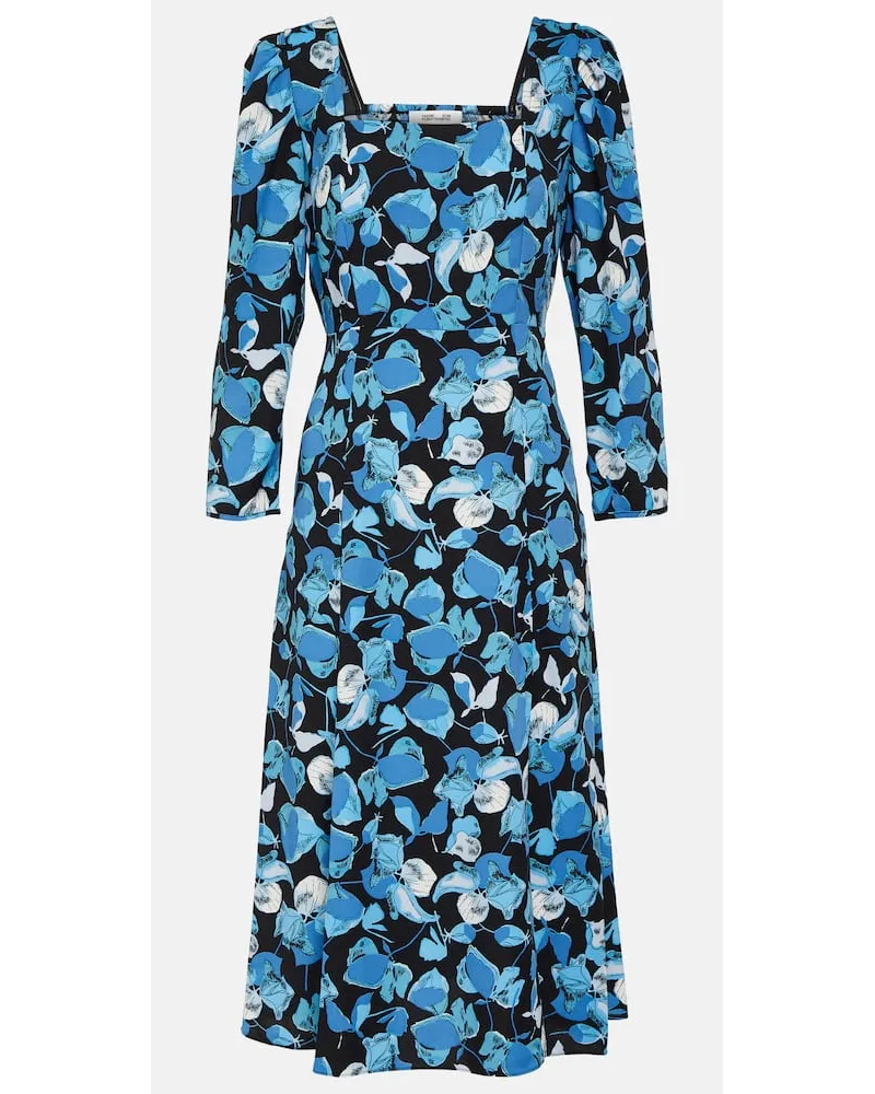 Diane von Furstenberg Abito midi Joanna in crÃªpe con stampa Blu