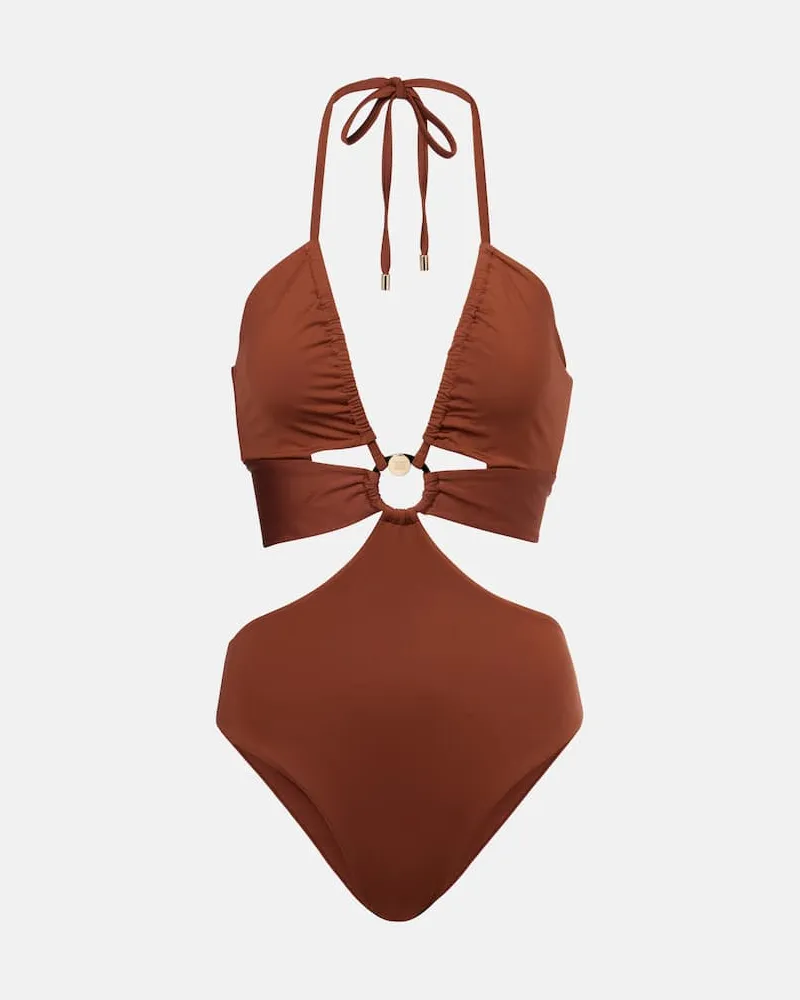 Max Mara Costume intero Cleopatra con cut-out Marrone