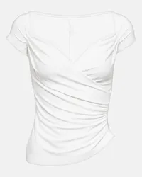 Norma Kamali Top drappeggiato Bianco