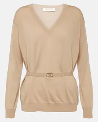 Valentino Garavani Pullover VLogo Signature in lana vergine Rosa