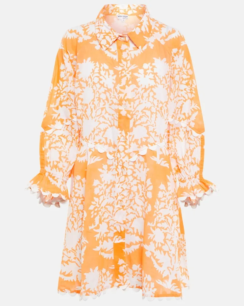 Juliet Dunn Miniabito in cotone con ricamo Arancione