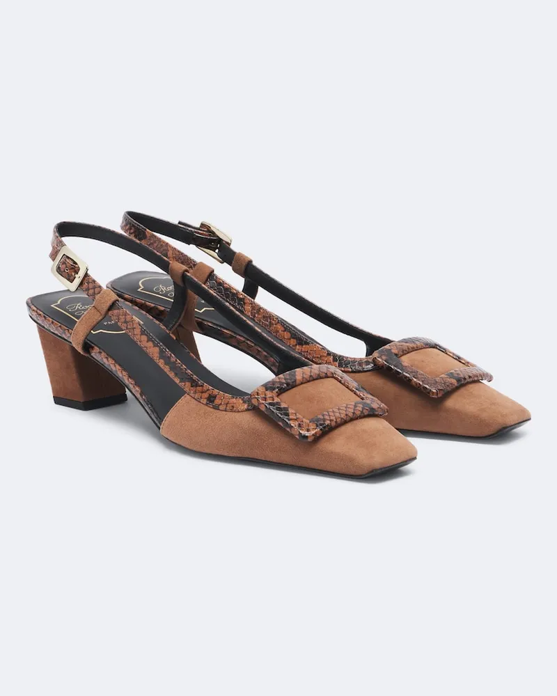 Roger Vivier Pumps slingback Belle Vivier in suede Marrone