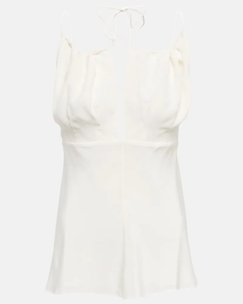 Totême Top in seta arricciato Bianco