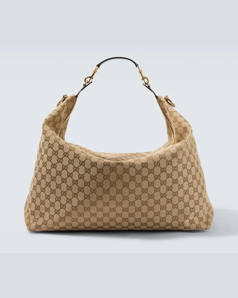 Gucci Borsa a spalla Brera Large in canvas GG Beige