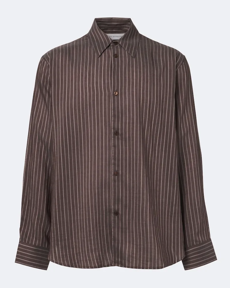 Studio Nicholson Camicia View in crepe Marrone