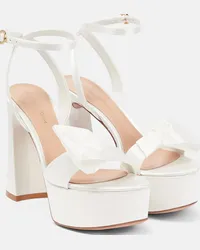 Gianvito Rossi Sandali in raso con plateau e fiocco Bianco