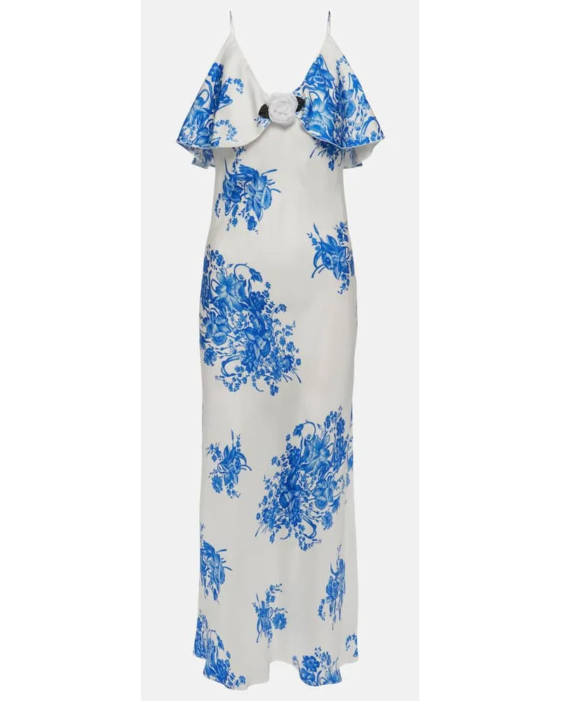Rodarte Abito sottoveste in seta a fiori Multicolore